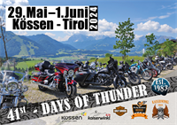 41st DAYS OF THUNDER vom 29. Mai bis 1. Juni 2024 "Harley-Customs-Old School Bikes" Treffen